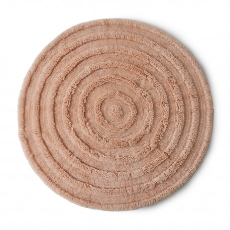 tapis rond rose pastel nude tufte laine hk living