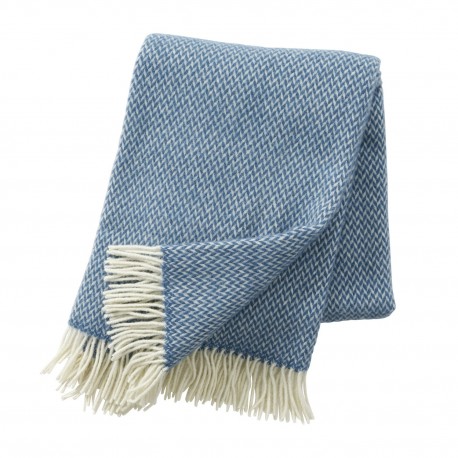 plaid laine merinos bleu clair elegant chaud doux klippan pulse
