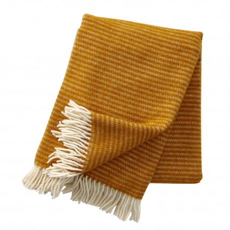 plaid chaud laine jaune moutarde klippan ralph