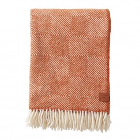 plaid laine agneau orange classique klippan gooseye