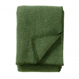 plaid design moderne vert fonce laine agneau klippan domino