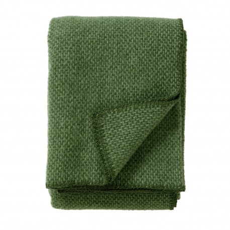 plaid design moderne vert fonce laine agneau klippan domino