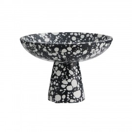 corbeille a fruits sur pied terrazzo noir decorative nordal