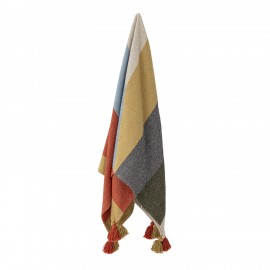 plaid large bandes multicolores coton recycle bloomingville druento