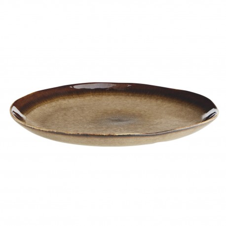 assiette plate rustique marron gres madam stoltz