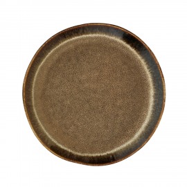 assiette plate marron rustique gres madam stoltz