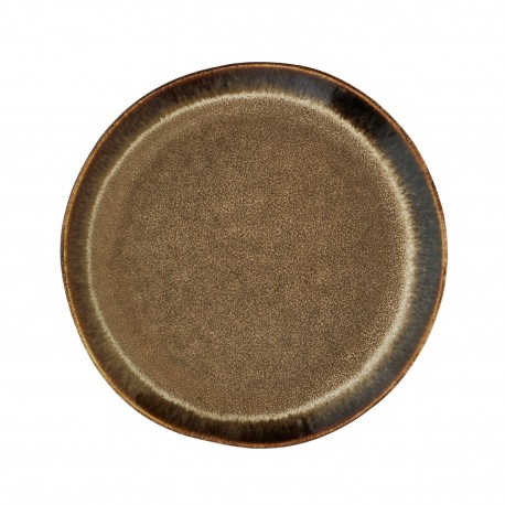 assiette plate marron rustique gres madam stoltz