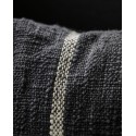 housse de coussin noir raye coton house doctor