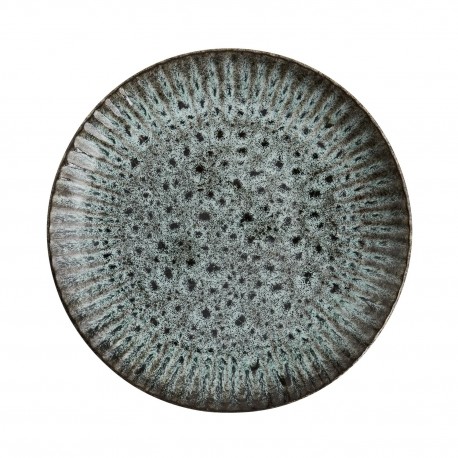 madam stoltz assiette plate artisanale gres bleu turquoise
