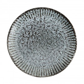 madam stoltz assiette plate gres bleu turquoise artisanale