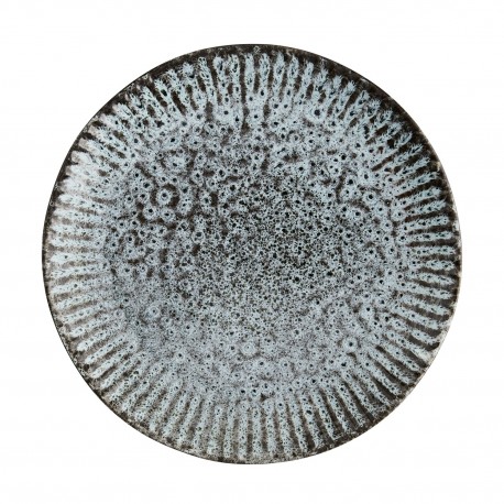 madam stoltz assiette plate gres bleu turquoise artisanale