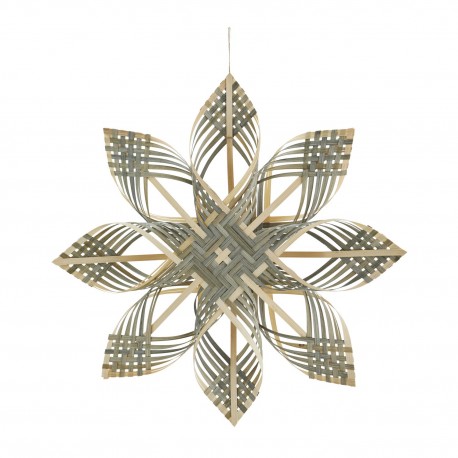 etoile noel tressee bambou gris naturel madam stoltz