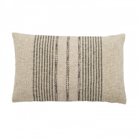 coussin salon chic beige coton lin rayures bloomingville