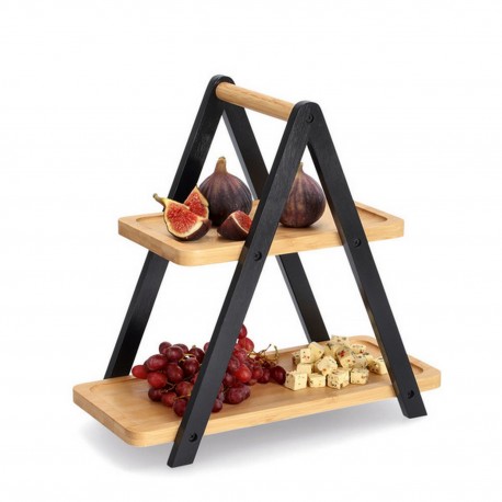 etagere plateau service multifonction corbeille a fruits bois zeller