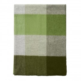 plaid a carreaux laine agneau vert klippan block