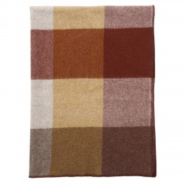 plaid en laine carreaux orange rouille klippan block