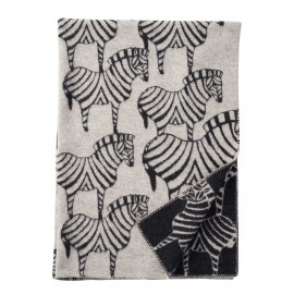 Plaid laine agneau Klippan Zebra
