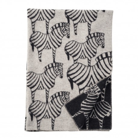 Plaid laine agneau Klippan Zebra