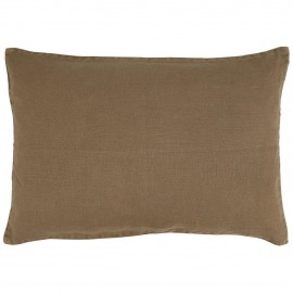 housse coussin rectangulaire lin marron chocolat ib laursen