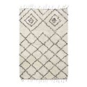 Tapis blanc et noir coton House Doctor Kuba 140 x 200 cm