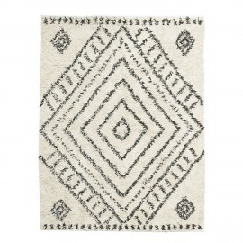 Tapis style berbère blanc noir coton House Doctor Nubia 210 x 160 cm