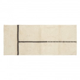Tapis coton tufté coton blanc ligne noire Nordal Zenia