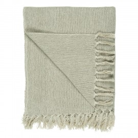 Plaid coton uni franges IB Laursen crème