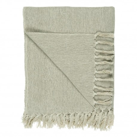 Plaid coton uni franges IB Laursen crème