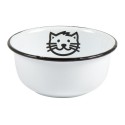 gamelle pour chat rigolo metal emaille blanc