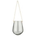 cache pot en verre transparent suspendu sur corde jute ib laursen