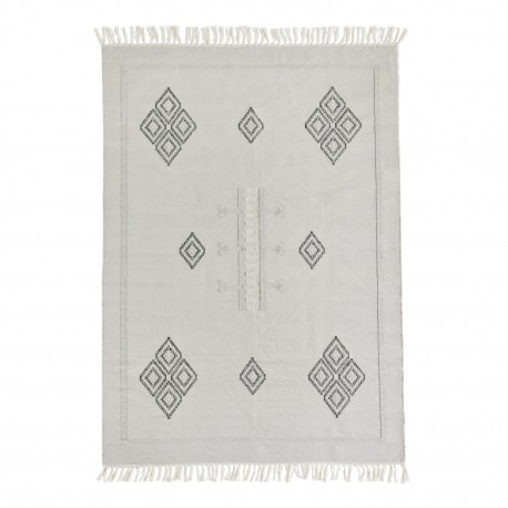 Tapis coton motifs Madam Stoltz gris