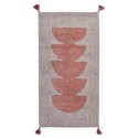 madam stoltz petit tapis tufte moelleux doux gris rose corail