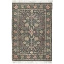 ib laursen tapis coton noir motif fleuri 120 x 180 cm