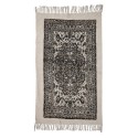 bloomingviille tapis vintage baroque franges motif noir 150 x 90 cm
