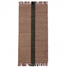 tapis de chambre jute coton rose rayure franges madam stoltz