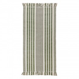 tapis de chambre raye coton vert madam stoltz