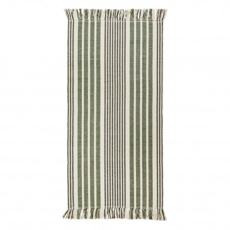 tapis de chambre raye coton vert madam stoltz