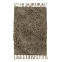 madam stoltz petit tapis moelleux tufte gris taupe franges