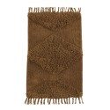 madam stoltz petit tapis descente de lit marron tufte moelleux franges
