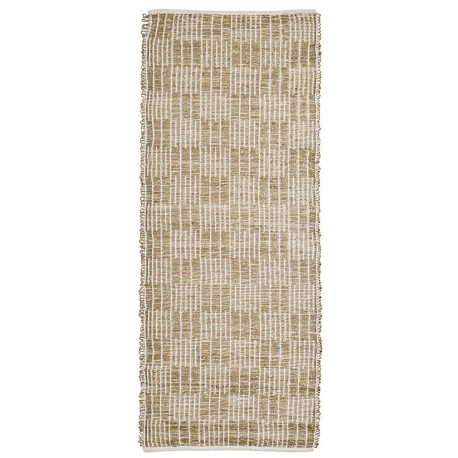madam stoltz tapis de couloir jute blanc ecru nature 70 X 200 cm