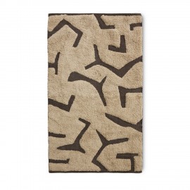 petit tapis design retro vintage hk living beige marron interplay