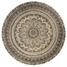 Tapis rond jute imprimé motif rosace Nordal