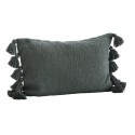 madam stoltz housse de coussin salon vert canard emeraude pompons