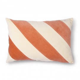 hk living coussin de salon chic velours rayures orange peche