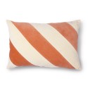 hk living coussin de salon chic velours rayures orange peche