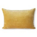 hk living coussin rectangulaire velours uni jaune dore