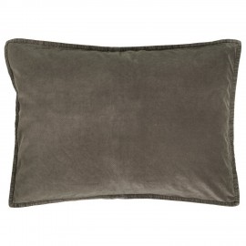 housse de coussin rectangulaire velours gris taupe ib laursen 50 x 70 cm