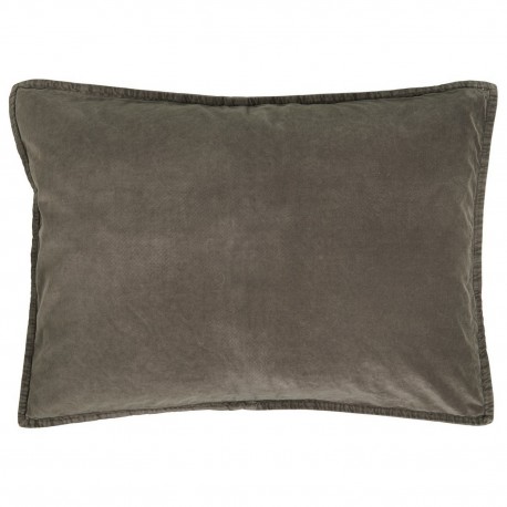 housse de coussin rectangulaire velours gris taupe ib laursen 50 x 70 cm