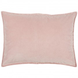 ib laursen housse de coussin rectangulaire velours rose pastel