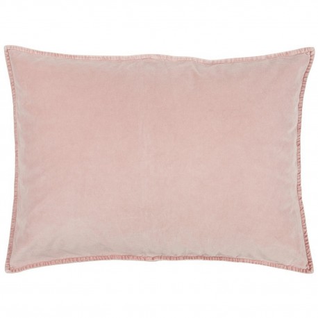 ib laursen housse de coussin rectangulaire velours rose pastel